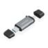 Aisens Lector de Tarjetas USB-A y USB-C 3.1 Gen1 - Compatible con SD, Micro SD, MMC, RS-MMC, MMC Micro - Color Gris