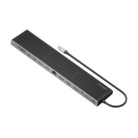 Aisens USB-C Dock 13 En 1 - USB-C a 2xHDMI - 1xDisplayPort - 1xRJ45 - 3xUSB-A - 2xUSB-C - 1xUSB-C PD - 1xAudio - 1xSD - 1xMicro SD - 1xRanura Kensington - 30cm - Color Gris