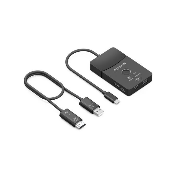 Aisens USB-C Dock - USB-C a 1xHDMI 1080P@60Hz Inalambrico - 1xHDMI 4K60Hz - 2xUSB-C - 1xUSB-C PD 100W - 1xUSB-A - 20cm - Color Negro