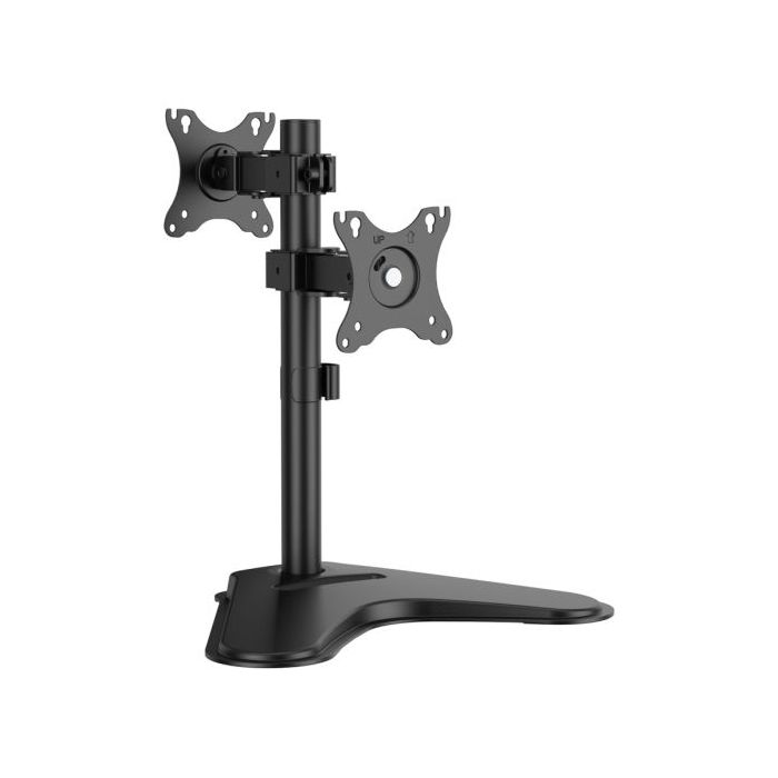 Aisens Soporte de Mesa para 2 Monitores de 17"-32" - Inclinable y Rotable - Gestion de Cables - Peso Max 8kg - VESA Max. 100x100mm - Color Negro