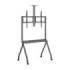 Aisens FT86FE-369 PRO Soporte de Suelo para Pantallas Interactivas/TV de 55 a 100" - Bandeja Multiusos - Soporte para Camara - Peso Max. 120kg - Altura Ajustable - Ruedas - Color Negro