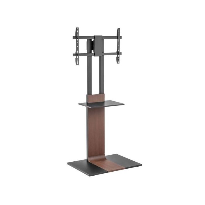 Aisens Soporte de Suelo para TV 37”-86” - Acero Alta Resistencia - Bandeja - Vesa Maximo 600x400mm - Carga Maxima 50Kg - Color Negro/Marron