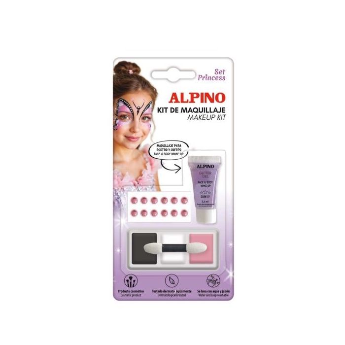 Alpino Set de Maquillaje Princess - Se Lava con Agua y Jabon - Testado Dermatologicamente - Colores Surtidos