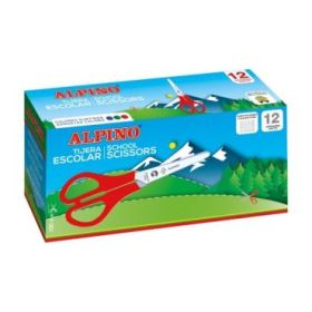 Alpino Tijera Escolar 13cm - Acero Inoxidable - Punta Roma - Colores Surtidos