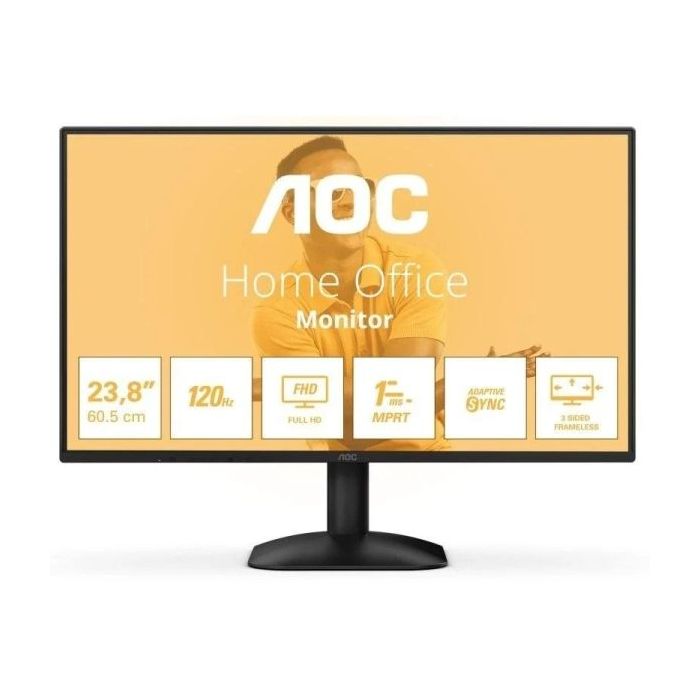 AOC 24B31H Monitor 23.8" LED IPS FullHD 120Hz - Respuesta 1ms - HDMI, VGA - VESA 100x100mm - Color Negro