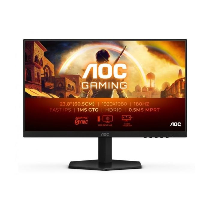 AOC 24G42E Monitor 23.8" LED FastIPS FHD 180Hz - Respuesta 1ms - HDMI, DisplayPort - VESA 100x100mm - Color Negro