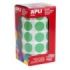 Apli Rollo de 1.770 Gomets Redondos Ø 20mm - Adhesivo Permanente con Base de Agua - Libre de Disolventes - Color Verde