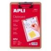Apli Carpeta Portapapeles con Base de Madera y Pinza Metalica - Medidas 155x225mm - Formato A5
