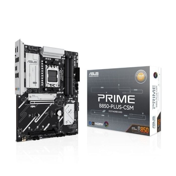 Asus Prime B850-Plus-CSM Placa Base AM5 - 4x DDR5, 3x M2, 4x Sata III, PCIe  4.0, 5.0 USB 2.0, 3.2, USB-C, RJ-45, HDMI, DisplayPort, ATX