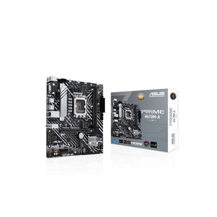 Asus Prime  H610M-A-CSM Placa Base Intel 1700 2x DDR5, 2x M2, 4x Sata III, PCIe 3.0, 4.0, USB 2.0, 3.2, RJ-45, HDMI, DisplayPort, VGA MicroATX