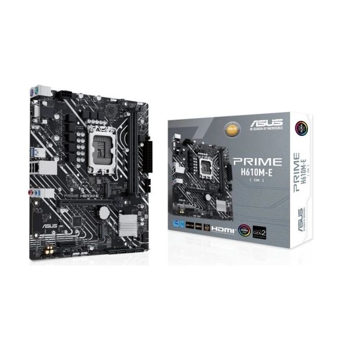 Asus Prime H610M-E-CSM Placa Base Intel1700 2x DDR5 - HDMI, VGA, M.2, PCIe4.0, 4x Sata III, RJ-45, USB 2.0, 3.2, DisplayPort, MicroATX