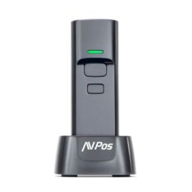 AVPos BT03 Lector de Codigos Portatil - Códigos 1D, 2D y QR - USB, Wireless 2.4 y Bluetooth - 1100mAh - Base Incluida - Color Negro
