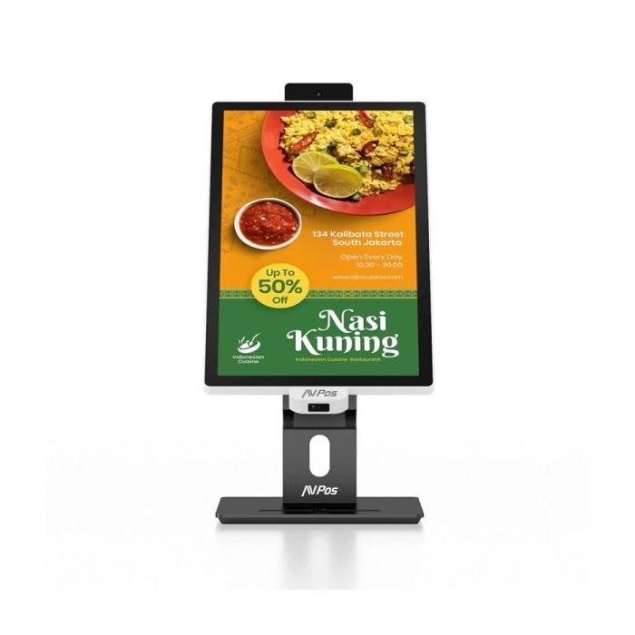 AVPos Kiosko Autoservicio Sobremesa CD22 - 22 Pulgadas Tactil - I3 10th - 8GB Memoria - SSD 256GB - Escaner 2D - WIFI - Color Negro