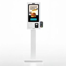 AVPos Kiosko Autoservicio Suelo FK27 - 27 Pulgadas Tactil - RK3568 - 8GB Memoria - SSD 128GB - Escaner 2D - Impresora Termica - WIFI - Android 13 - Color Blanco