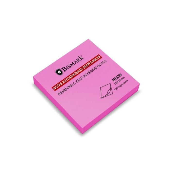 Bismark Bloc de 100 Notas Adhesivas 76x76mm - Color Magenta Neon