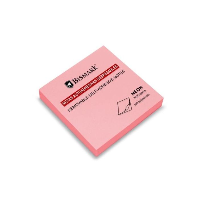 Bismark Bloc de 100 Notas Adhesivas 76x76mm - Color Rosa Neon