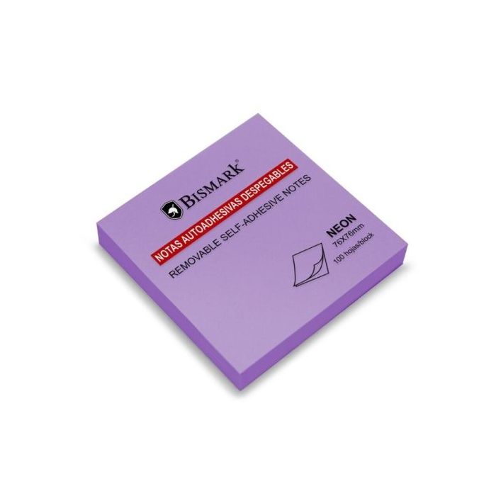 Bismark Bloc de 100 Notas Adhesivas 76x76mm - Color Morado Neon