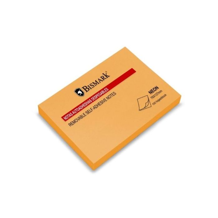 Bismark Bloc de 100 Notas Adhesivas 76x127mm - Color Naranja Neon