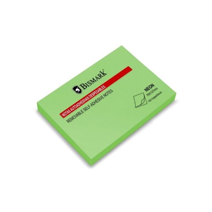 Bismark Bloc de 100 Notas Adhesivas 76x127mm - Color Verde Neon