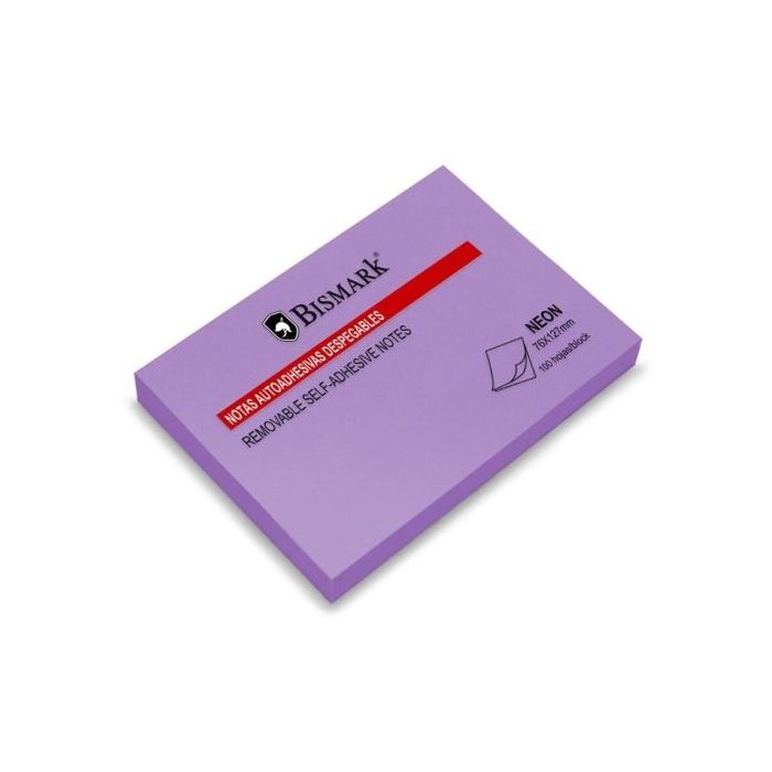 Bismark Bloc de 100 Notas Adhesivas 76x127mm - Color Morado Neon