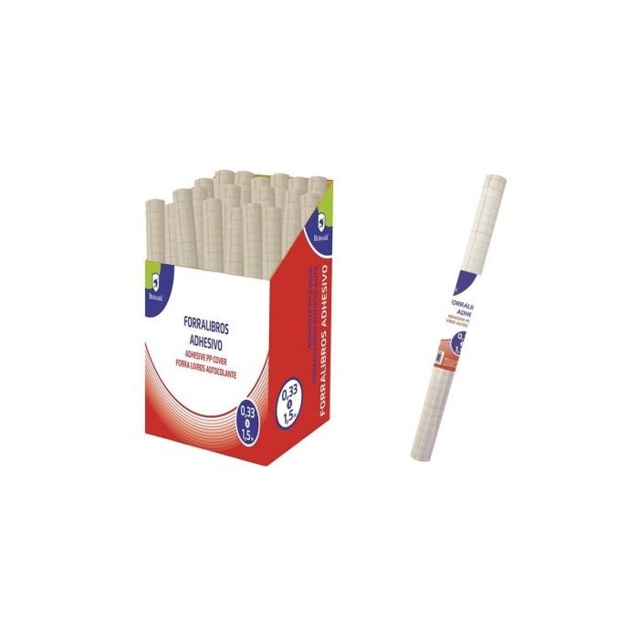 Bismark Rollo de Polipropileno 1.5x0.33m - Autoadhesivo - Cuadricula de Precision - Transparente