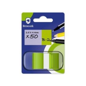 Bismark Dispensador con 50 Marcadores Reposicionables 44 x 25mm - Para Marcar, Señalar o Destacar Informacion - Color Verde
