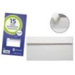 Bismark Pack de 15 Sobres Americanos Papel 90grs - Medidas 115x225mm - Cierre Autoadhesivo - Color Blanco