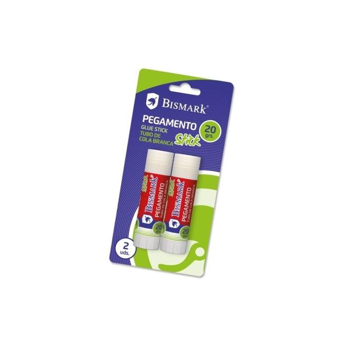 Bismark Pack de 2 Barras de Pegamento 20gr - Multiusos - Sin Disolventes - Uso Escolar