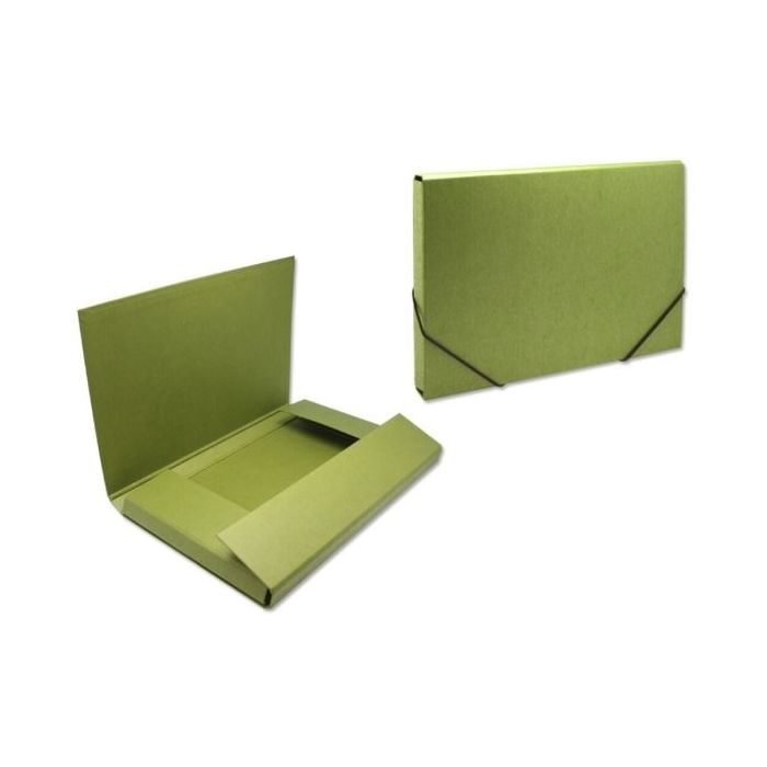 Bismark Carpeta para Proyectos - Medidas 350x230x30mm - Fabricada en Carton - Cierre con Gomas - Color Verde