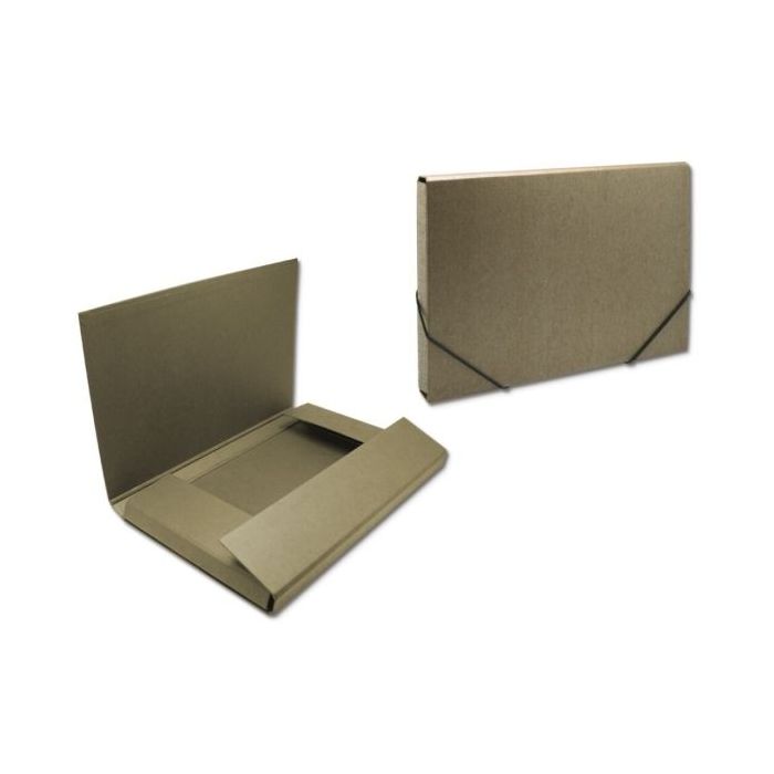 Bismark Carpeta para Proyectos - Medidas 350x230x30mm - Fabricada en Carton - Cierre con Gomas - Color Marron