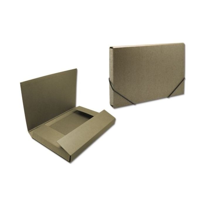 Bismark Carpeta para Proyectos - Medidas 350x230x50mm - Fabricada en Carton - Cierre con Gomas - Color Marron