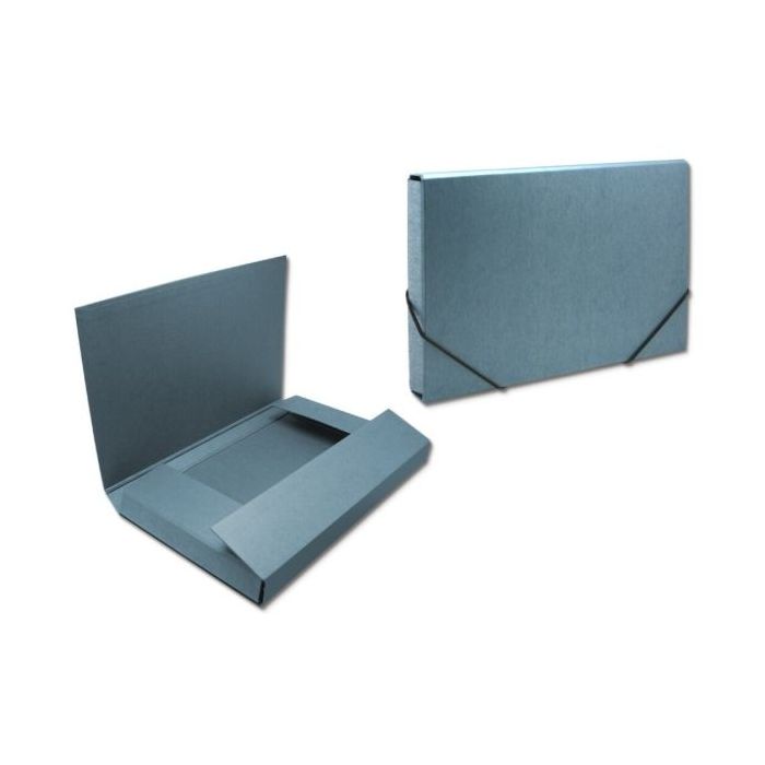Bismark Carpeta para Proyectos - Medidas 350x230x50mm - Fabricada en Carton - Cierre con Gomas - Color Azul