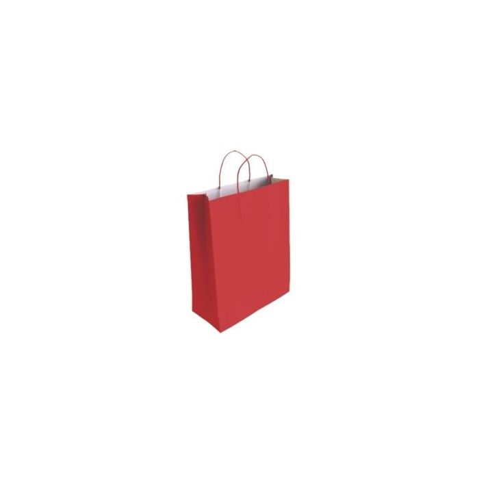 Bismark Bolsa de Papel Celulosa - Medidas 24x8x18cm - Color Rojo