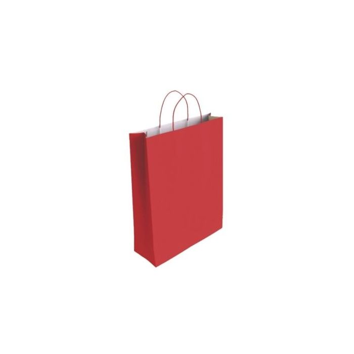Bismark Bolsa de Papel Celulosa - Medidas 32x10x24cm - Color Rojo