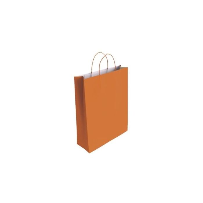 Bismark Bolsa de Papel Celulosa - Medidas 32x10x24cm - Color Naranja