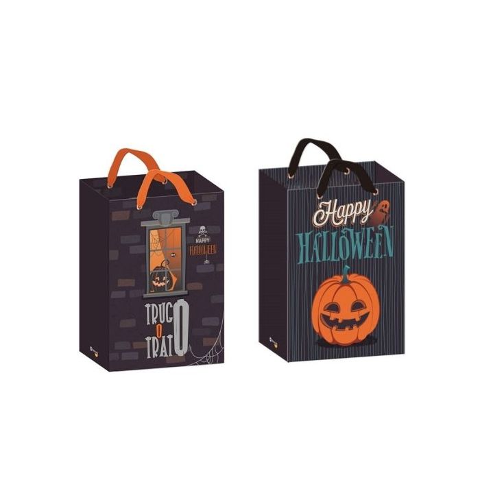 Bismark Bolsa de Papel Halloween - Asas de Lazo - 2 Diseños Aleatorios