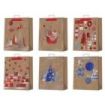 Bismark Bolsa de Papel Kraft Navidad - Impresion Foil - 6 Diseños Diferentes