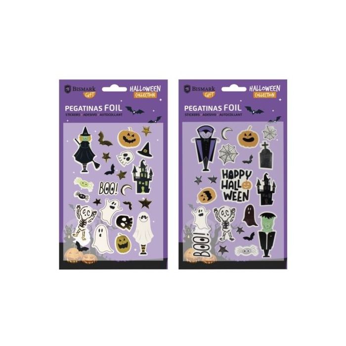 Bismark Pack con Pegatinas para Halloween Foil - Autoadhesivas - 2 Diseños Aleatorios