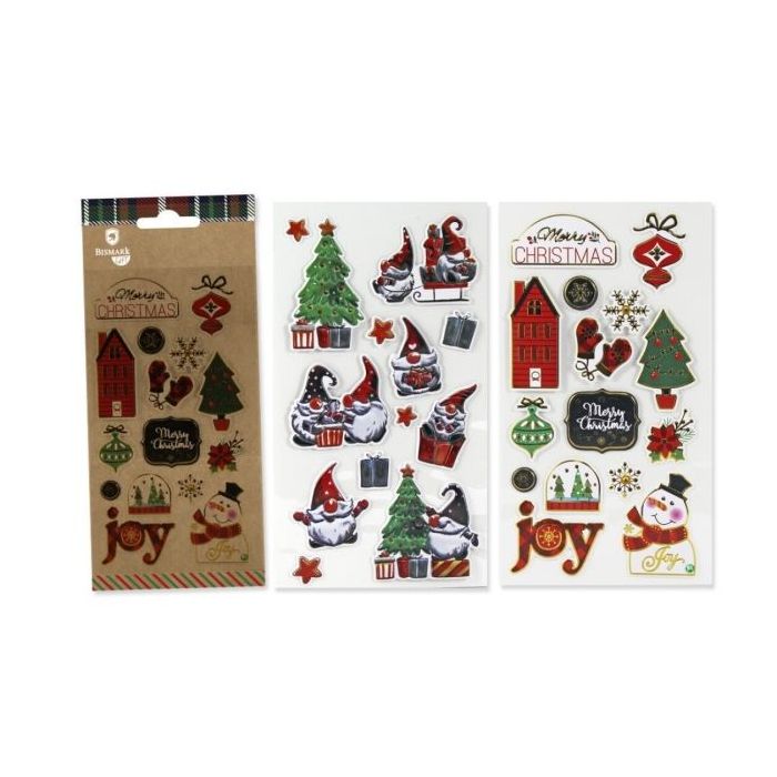 Bismark Pack con 2 Hojas de Pegatinas Navideñas