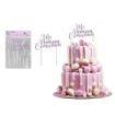 Bismark Topper Primera Comunion para Tarta - Material Acrilico Efecto Glitter - Color Lila