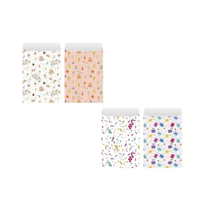 Bismark Pack de 2 Sobres Papel Kraft - Medidas 25x40cm - Ideal para Regalos - 4 Diseños Aleatorios