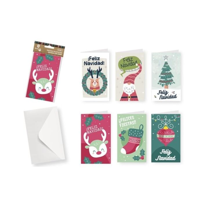 Bismark Pack con 6 Tarjetas de Felicitacion Navideña con Sobre