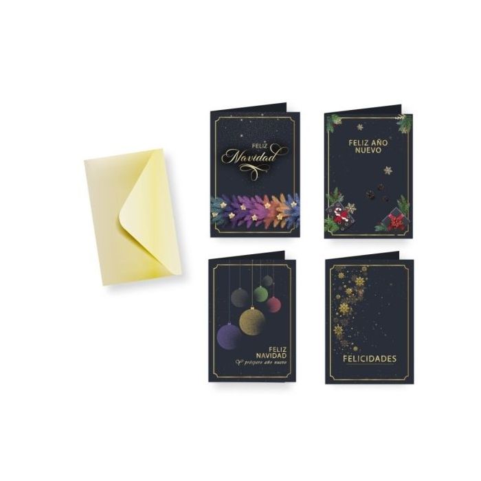 Bismark Tarjeta de Felicitacion Navideña Foil Green con Sobre - 4 Diseños Diferentes