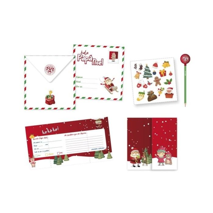 Bismark Carta para Papa Noel - Incluye Sobre Decorado, Hoja de Pegatinas y Lapiz con Goma