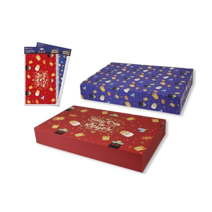Bismark Caja Plegable Reyes Magos - Medidas 28.5x49x3cm - 2 Diseños Diferentes Aleatorios