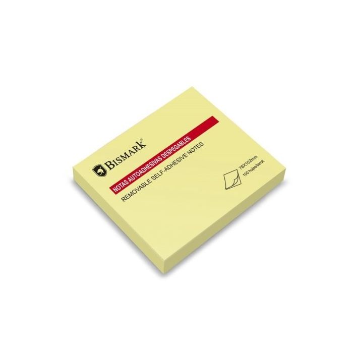 Bismark Bloc de 100 Notas Adhesivas 76x102mm - Color Amarillo