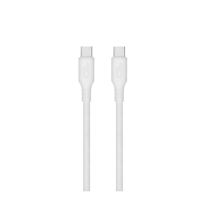 Blackbyte by Pedro Buerbaum Cable USB-C Macho a USB-C Macho de Silicona - Hasta 100W - 1 metro - 480Mbps - Compatible con Carga Rapida - Diametro 3mm - Color Blanco