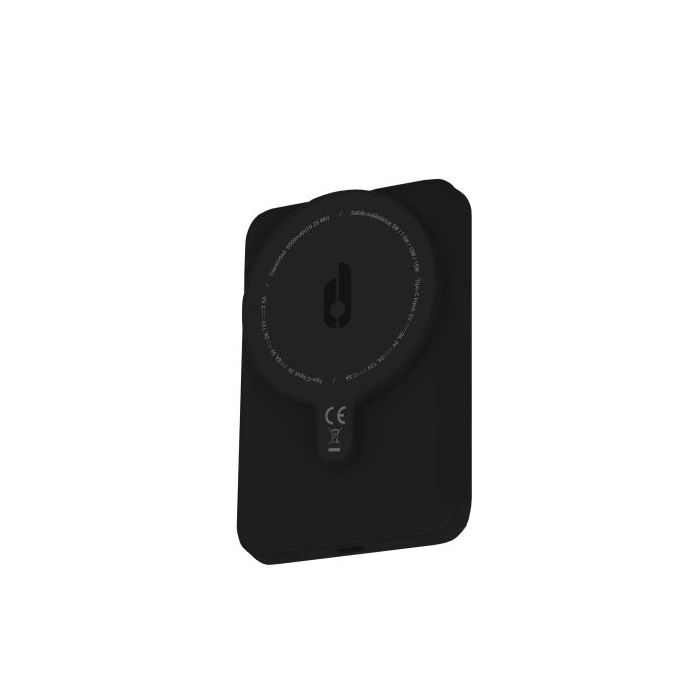 Blackbyte by Pedro Buerbaum Bateria Lipo Externa/Powerbank de 5000mAh - 15W - Entrada y Salida USB-C - Carga Inalambrica - Tacto Engomado - Extraplana - Color Negro