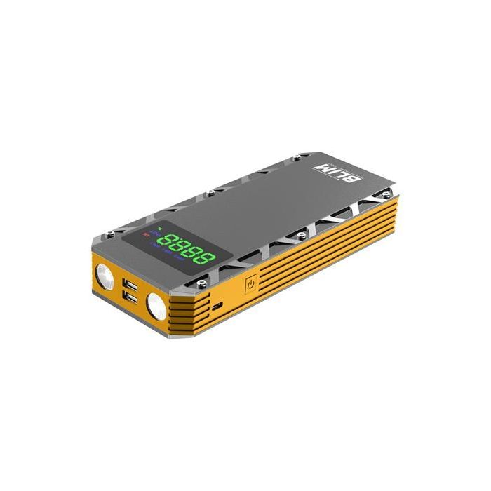 Blim BL0433 Arrancador de Baterias 3 en 1 - 20000mAh - Arranque 12V - Powerbank - Linterna - Proteccion Contra Cortocircuitos, Sobrecargas y Descargas - 1000 Ciclos de Vida Util - Color Gris
