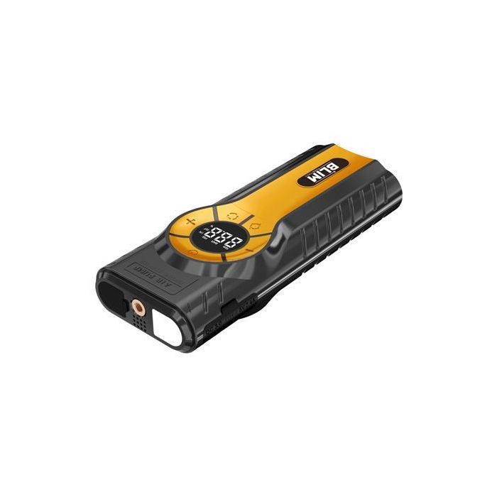 Blim BL0434 Arrancador de Baterias 4 en 1 - 12000mAh - Arranque 12V - Powerbank - Linterna - Compresor 150psi Para Neumaticos - Proteccion Contra Cortocircuitos, Sobrecargas y Descargas - 1000 Ciclos de Vida Util - Color Negro